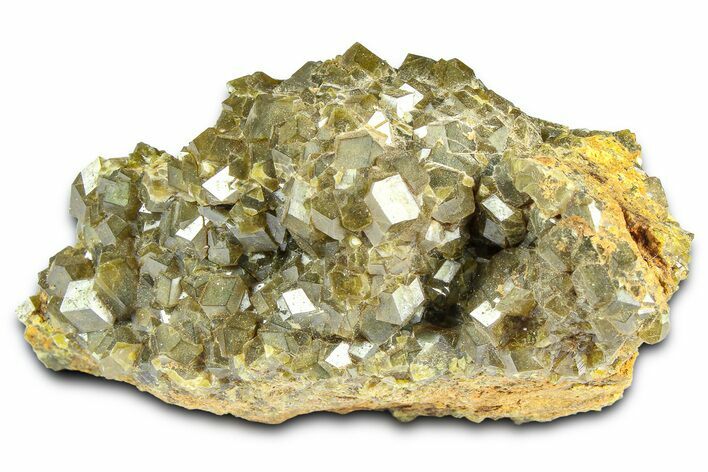Olive Topazolite Garnet Cluster - Quartzite Mountain, Arizona #363677